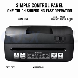 Destructeur de Documents Automatique à Coupe Croisée avec Alimentation Auto Grand Bac et Protection Surchauffe - Product Image 6