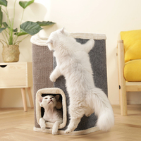 Arbre à chat Condo Barrel Tower - Arbre à chat en sisal naturel avec plateau supérieur à bord haut et lit amovible