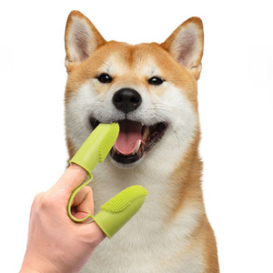 Bán buôn TPR Pet răng công cụ làm sạch chó ngón tay bàn chải đánh răng - Product Image 5