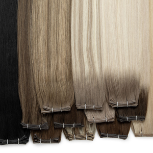 Paquete <span class=keywords><strong>de</strong></span> Cabello Virgen Ruso con Logotipo Personalizado Disponible, Se Puede Cortar, para Extensiones <span class=keywords><strong>de</strong></span> Cabello, Todos los Colores - Product Image 1