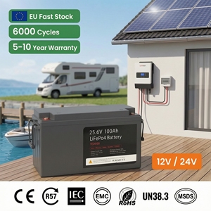Batterie LiFePO4 12V 24V 100Ah de qualité supérieure, cellule rechargeable au lithium fer phosphate pour applications solaires, bateaux, voiturettes de golf, camping-cars, chariots élévateurs et moteurs - Product Image 1