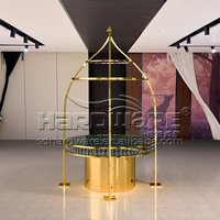 Arche de jardin en acier inoxydable doré pour la décoration de banquets et événements royaux, location de structures métalliques pour mariages, unique, romantique, de qualité supérieure