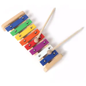 Venta caliente colorido 8 clave metalófono Glockenspiel percusión instrumentos musicales para bebé