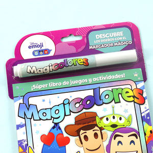 Impresión colorida de dibujos animados de los niños de dibujo juguetes actividad pluma mágica escritura libro con pegatinas de colores - Product Image 1
