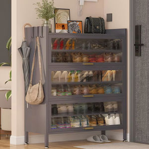 Étagère à chaussures multi-niveaux anti-poussière avec portes transparentes, grande capacité, organisateur anti-poussière pour entrée, facile à nettoyer - Product Image 1