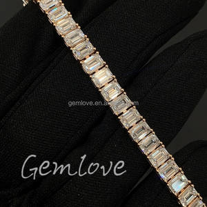 Pulsera de tenis de diamante de laboratorio certificada GIA personalizada 9K-18K oro sólido Ajuste de cuatro puntas 1-3mm joyería delicada para mujer - Product Image 1