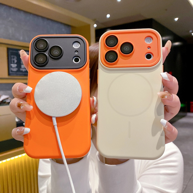 New Animal Design Matte Contrast Color Liquid Silicone Case for 17promax Magnetic IPhone16 Drop-resistant