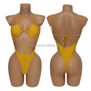 ชุดบอดี้สูทแฟชั่นสองสี รุ่น S674 ชุดว่ายน้ำผู้หญิงแบบเซ็กซี่ สไตล์มินิมอล ชุดว่ายน้ำสุดหรู - Product Image 3