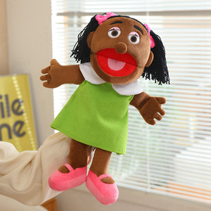 Marionnette de main en peluche douce pour enfants, prix d'usine, pour l'apprentissage précoce, poupée en peluche de famille de dessins animés - Product Image 5