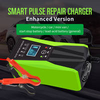 Pengisi Daya Baterai Asam Timbal 12V 10A 120W Cerdas dengan Kontrol Suhu untuk Perbaikan, Cocok untuk Mobil Listrik dan Sepeda Motor saat Perjalanan