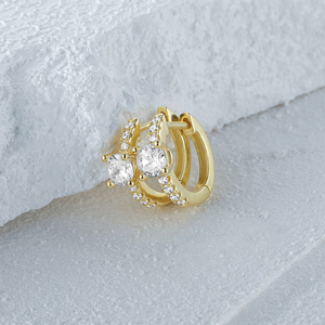 CANNER S925 Pendientes de Aro Clásicos de Plata de Ley con Circonita Grande de Cuatro Garras para Mujer, Joyería al por Mayor - Product Image 3