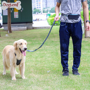 Correa elástica para perros con manos libres ecológica, <span class=keywords><strong>collar</strong></span> de entrenamiento táctico retráctil personalizado con LED y patrón de animales - Product Image 4
