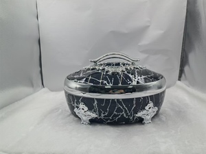 Olla térmica aislada <span class=keywords><strong>de</strong></span> 4L, 5L, 6L, tipo cacerola, <span class=keywords><strong>con</strong></span> diseño <span class=keywords><strong>de</strong></span> mármol dorado real, para servir comida caliente en grandes fiestas familiares y bodas. - Product Image 2