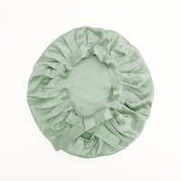 Bonnet de cheveux à couche unique 100% 16mm soins des cheveux en soie de mûrier bande élastique réglable grand bonnet de nuit en soie pour les femmes