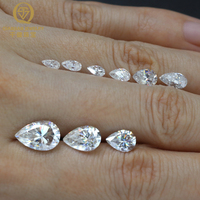 Prix de gros fabricant Moissanite en vrac Qualité VVS Couleur D Forme Poire Moissanite Blanche Passe le test du diamant Pierre précieuse en vrac