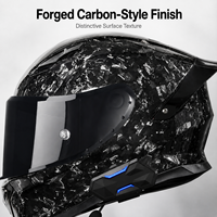 Casque de moto intégral en carbone forgé sur mesure OEM avec visière fumée et interphone sans fil intégré