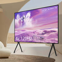 ASANO Tv pintar Led, 100 inci Panel televisi Led Android dengan kaca Tempered Model 4k Uhd Tv dengan Wifi televisi pintar