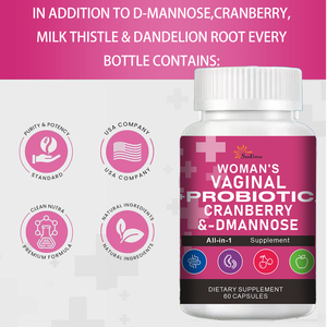 Cápsulas Probióticas Vaginales para Mujer - 20 Mil Millones de UFC, Arándano Rojo y D-Manosa para Equilibrio del pH y Salud del Tracto Urinario - Product Image 6