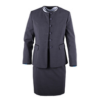Costume d'affaires 3 pièces de haute qualité personnalisé en usine, veste + pantalon + chemise, pour hôtesse de l'air, uniforme de compagnie aérienne, costume pour femmes