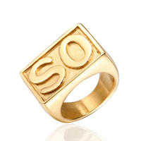 Nouveau design bijoux ancienne mythologie grecque tête religieuse bague en acier inoxydable or pour hommes