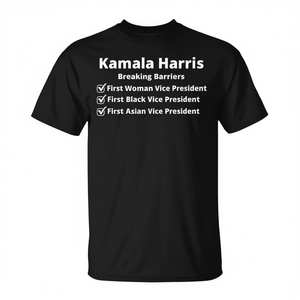 T-shirt Kamala Harris Breaking Barriers noir pour homme, col rond, manches courtes, chemise promotionnelle - Product Image 2