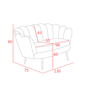 Divano <span class=keywords><strong>a</strong></span> Due <span class=keywords><strong>Posti</strong></span> Laynsino Moderno e Lussuoso, Arredamento per Interni, Ufficio, Casa, con Piedini in Metallo e Rivestimento in Velluto - Product Image 5