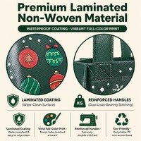 Sac cadeau de Noël en non-tissé de taille moyenne, ouvert en haut, avec logo personnalisé, vente en gros, réutilisable, écologique, certifié BSCI