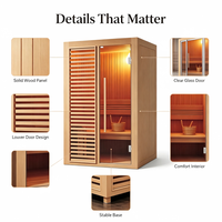 Sauna extérieur de haute qualité sur mesure pour 1 personne, en bois de cèdre et de pruche, infrarouge et vapeur traditionnelle