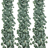 Guirlande de feuilles d'eucalyptus artificielles en vrac, 100 à 200 cm, décoration intérieure, mariage, fête, fabricant direct de Chine