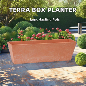 <strong>Rectangle</strong> Terra Box <strong>Planter</strong> Small Terracotta Flower Pot <strong>Planters</strong> Plain Design for Indoor Outdoor Home Garden Decoration Nursery - Product Image 3