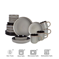 Ensembles de vaisselle nordique moderne prix table à manger vaisselle en céramique grise glaçure réactive de luxe