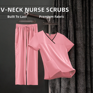 Nouvel ensemble d'uniformes d'infirmière à col en V pour salle d'opération, tenue d'hôpital, uniforme de travail dentaire pour femmes, combinaison de travail, vêtements tricotés de haute qualité pour spa - Product Image 2