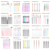 Kit de Pinceaux pour Nail Art Multi-types – Stylo de Manucure, Pinceaux Liner, Pinceaux à Points en Silicone et à Cristaux pour Salon de Manucure et DIY – Vente en Gros