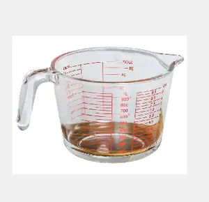 1L custom measuring jug Kitchen measuring tools high borosilicate glass measuring cup with handle