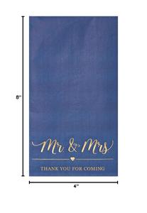 Serviettes de table modernes pour mariage, personnalisées, direct usine, jetables, paquet de 50, bleu marine, 3 plis, en pâte de bois vierge, carrées, 4 volets, avec dorure à chaud, 4x8 - Product Image 5
