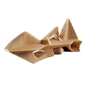 Silla Irregular de Madera Maciza Creativa DK-1120, Banco de Jardín Resistente para Exteriores, Asiento Artístico Contemporáneo para Paisajes - Product Image 4
