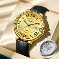 Montre-bracelet à quartz pour homme, boîtier rond en alliage de 42 mm, verre minéral, affichage du calendrier, étanche 30 m, bracelet, pour les loisirs
