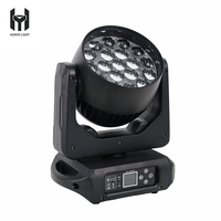 Projecteur LED mobile 19x15W RGBW 4-en-1 avec zoom 8-50 degrés, contrôle annulaire, DMX RDM pour éclairage de scène DJ, discothèque, bar