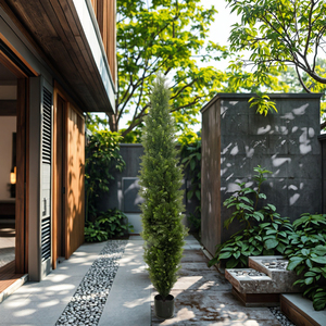 Bán buôn 8ft nhân tạo Cedar topiary cây ngoài trời chậu cây Cypress Faux cây thường xanh cho khách sạn trang trí nội thất sử dụng - Product Image 5