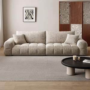 زهرة قطنية بسيطة عصرية مقطعية من نسيج الشنيل المنفوخ كريم مستقيم سحب حلوى للشقق الصغيرة - Product Image 3