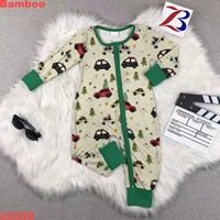 Pijama de bambú con cremallera para bebé, mono de manga larga con estampado navideño para recién nacido, pelele personalizado para dormir