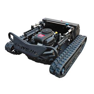 Direct Factory 24V Industrial Automatic Crawler Lawn Mower Remote Control All-Terrain Weeding Features 4-stroke Engine Grass Box - Product Image 1