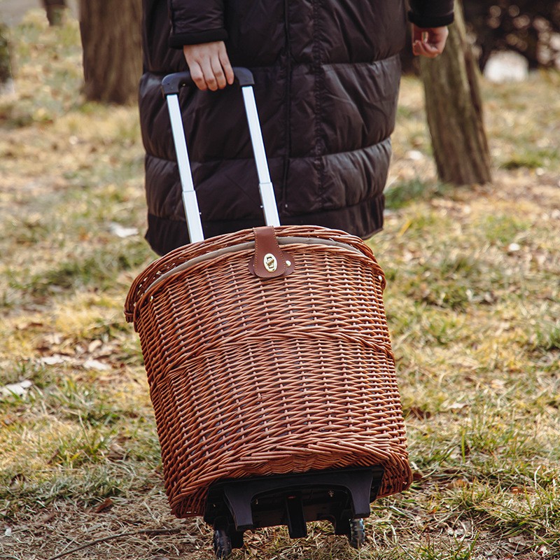 Cestino per carrello marrone