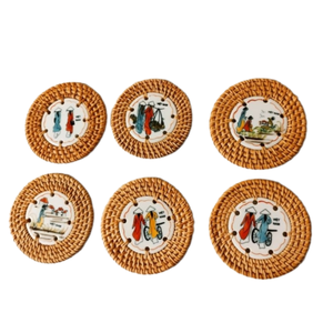 Handmade Rattan Tableware Set Stylish Water Hyacinth Bamboo <b>Wicker</b> Placemat Coaster <b>Basket</b> Famous Wedding for Home Use Vietnam - Product Image 5