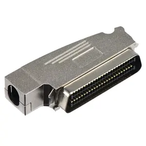 Penggantian 100pin Amphenol Connector IDC Male Centronics Connector, 957 100 Pos RA Cable Mount Connector dengan ShapeCover L