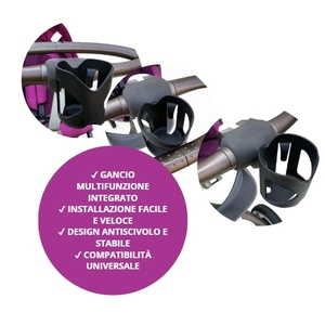 Porte-gobelet universel pour poussette avec crochet, antidérapant, en ABS, facile à installer pour poussette de bébé - Product Image 2