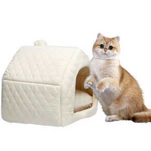 Cama para Gatos de Lujo, Impermeable y Transpirable, Cueva Acogedora para Gatos, Cama para Mascotas de Poliéster y Algodón, Cálida y Suave para Interiores, para las Cuatro Estaciones - Product Image 1