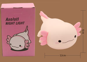 JACKSUN Axolotl, <span class=keywords><strong>veilleuse</strong></span> LED mignonne en silicone, <span class=keywords><strong>veilleuse</strong></span> de chevet à intensité variable, cadeau pour adolescents, lumière d'animal amusante rechargeable et moelleuse - Product Image 6