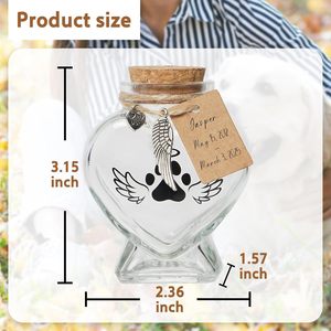 PAIPET 코르크 뚜껑 애완동물 털 보관병 추모 털 보관함 (강아지 고양이 사별 기념 선물 OEM) - Product Image 2