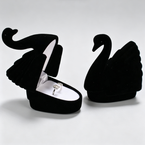 Creative Swan Velvet Ring Storage <b>Box</b>, Custom <b>Small</b> Jewelry <b>Box</b> for Wedding Ring <b>Gift</b> Packaging Retail - Product Image 4